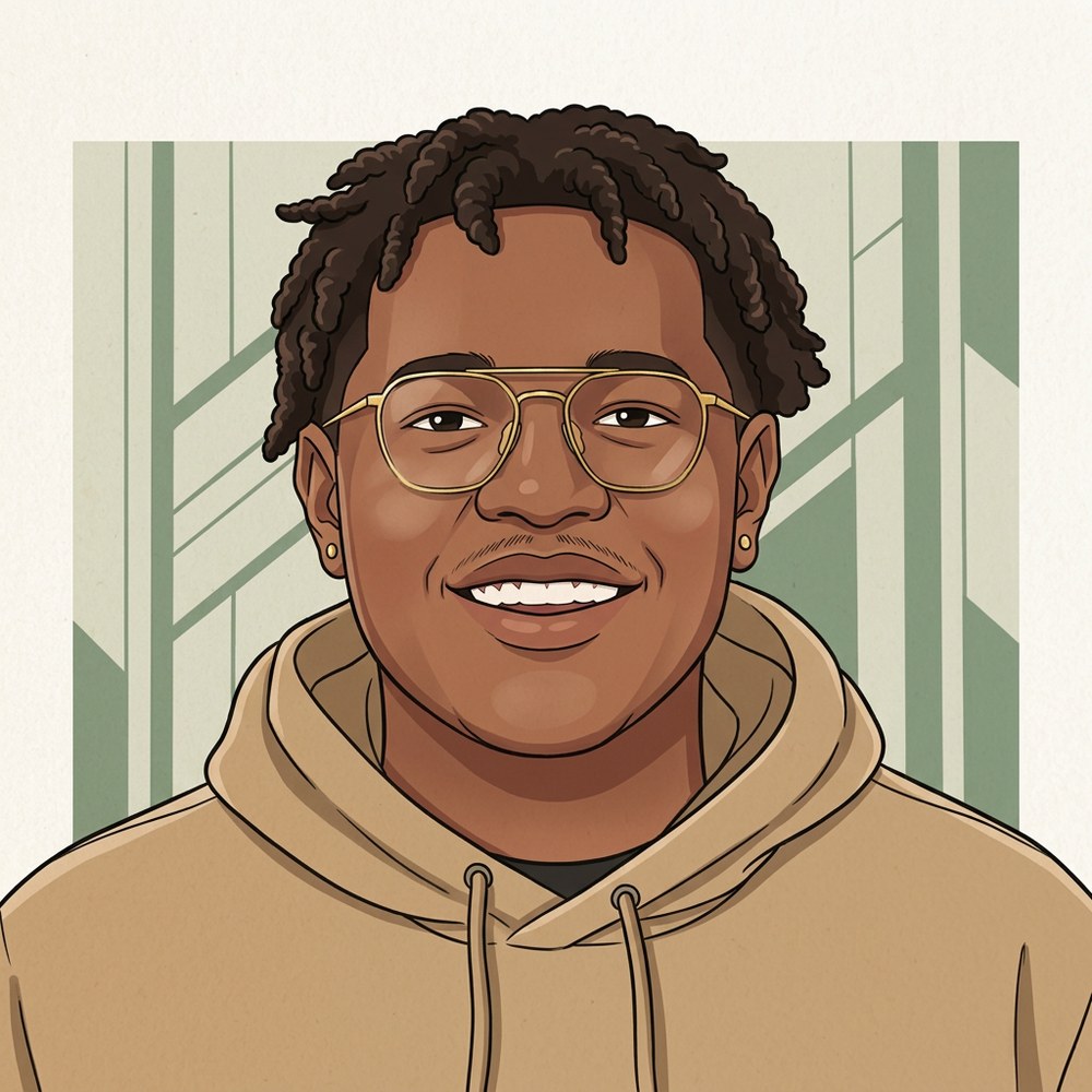 Cartoon version of the portrait
